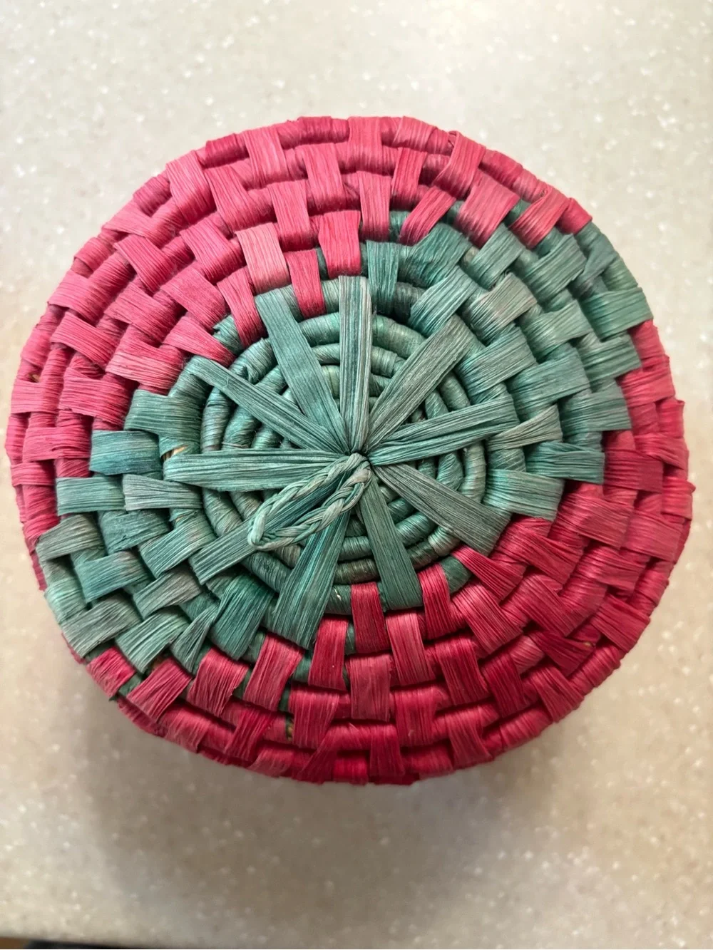 Handwoven Red & Green Fruit Basket Box